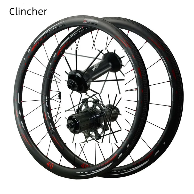 Carbon Wheelset Road Wheel Set 40/50/55mm Clincher/Tubeless Carbon Fiber Fat Rim 700c Bicycle Racing Wheel Set C/V Brake Wheels