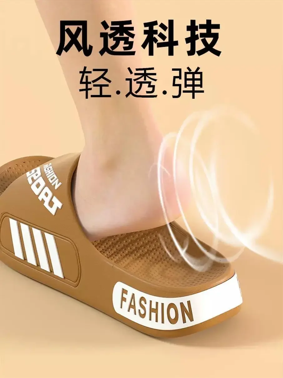 Herren-Hausschuhe, Sommer-Flachsohlen-Hausschuhe für Damen und Herren, offene Zehenpartie, trendige Slides, leichte Paar-Strandschuhe, Sandalen, Übergröße 48 – Detail 3
