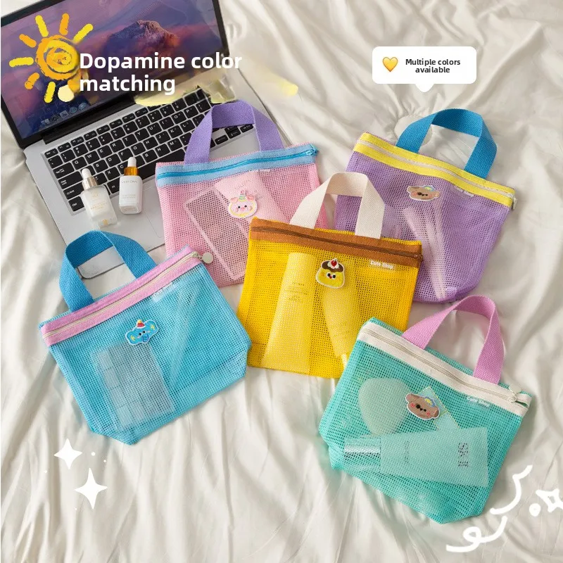 

Large Capacity Skin Care Storage Bag Women Cosmetic Bag Makeup Brush Lipstick Toiletry Mesh Storage Bag Transparent