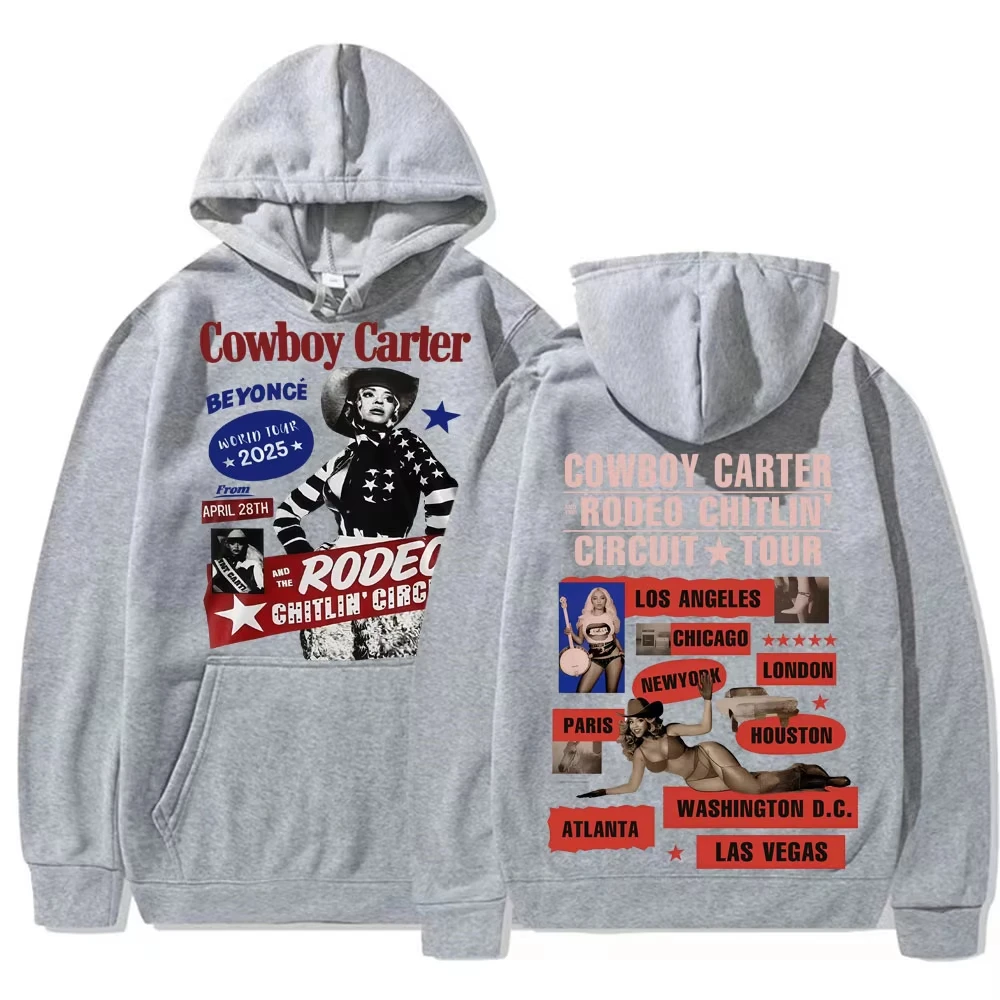 بيونسيه كاوبوي كارتر روديو شتلين جولة الدائرة 2025 البلوفرات هوديس الرجال النساء الموضة الجمالية هوديس بلوزات غير رسمية #3