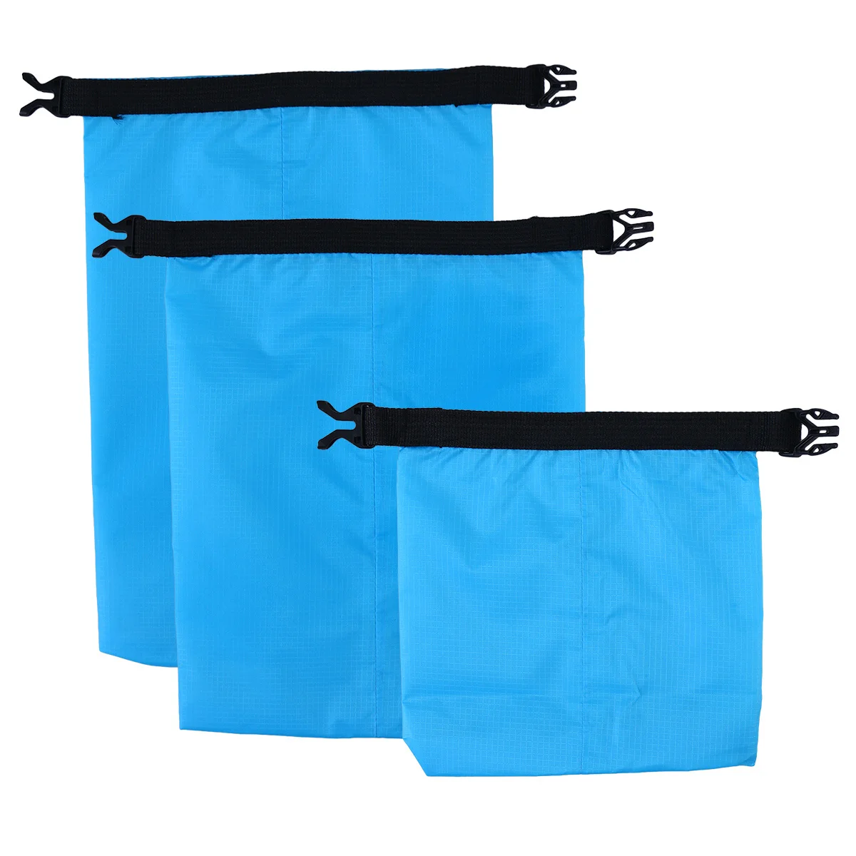 

3Pcs Waterproof Dry Bags Sky Blue Durable Nylon Roll-Top Closure for Camping Boating Kayaking Rafting Fishing Outdoor Storage