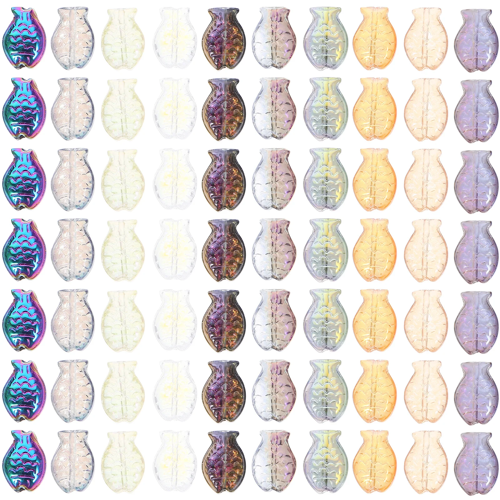 

120Pcs Glass Fish Beads Fish Shape Loose Beads for DIY Jewelry Making Bracelet Necklace Craft Supplies Bracelet Making Supplies