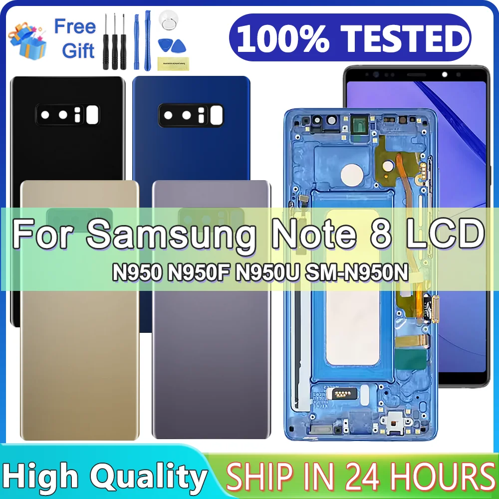 Getest Voor Samsung Note 8 Lcd-scherm N950F N950U N9500 Touch Screen Digitizer Vergadering Note 8 LCD Met Frame Javier