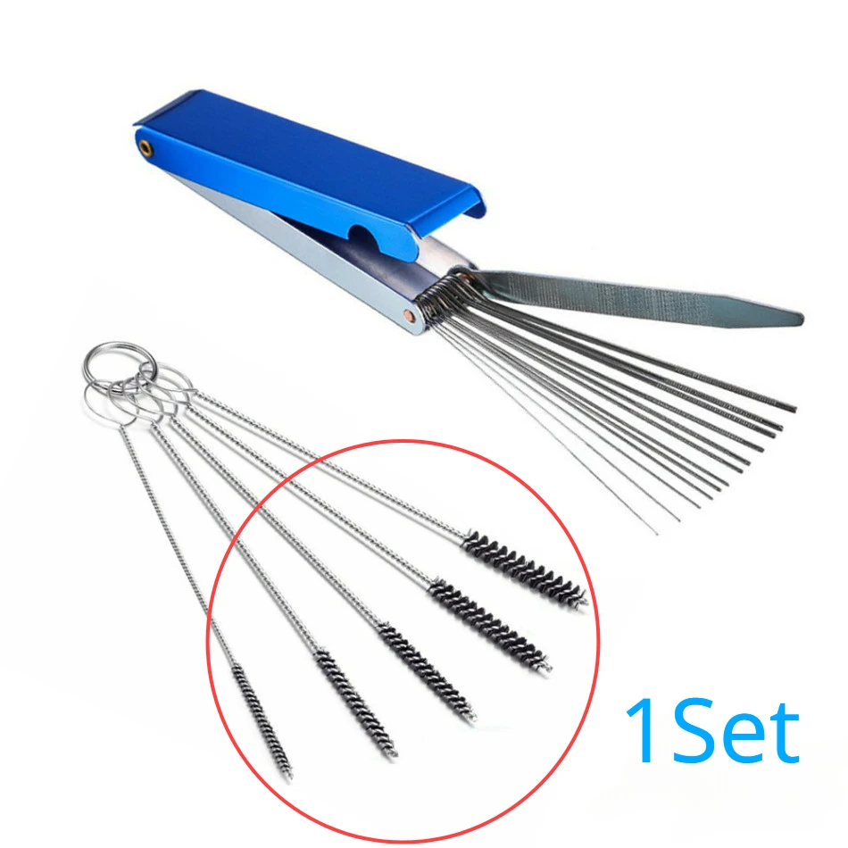 

1set Carbon Dirt Jet Remove Clean Needles Brushes Car DetailingCleaner Tools Motorcycle Carburetor Cleaning Tool Car Accessories