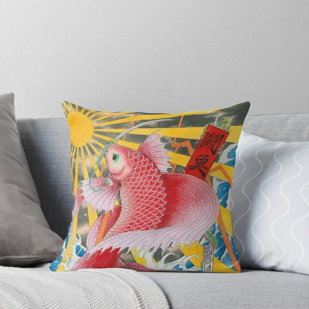 ukiyo-e betta fish Throw Pillow Sitting Cushion Couch Pillows Bed pillowcases pillow