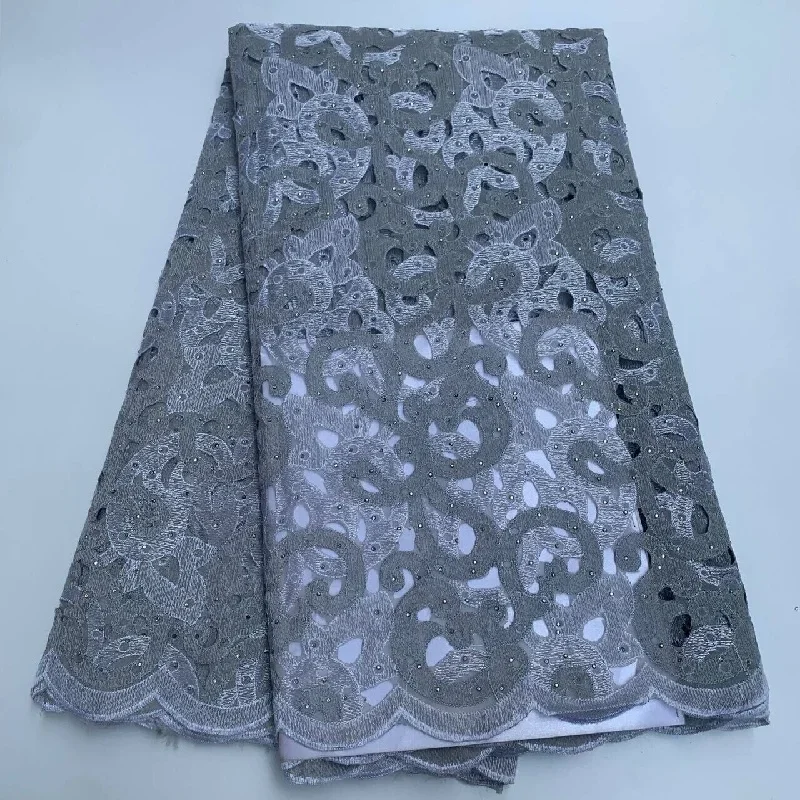 

5 Yard Hot Organza French Lace With Sequins African Tulle Cord Guipure Lace Net Embroidered Fabric For Wedding Party PSJF92502