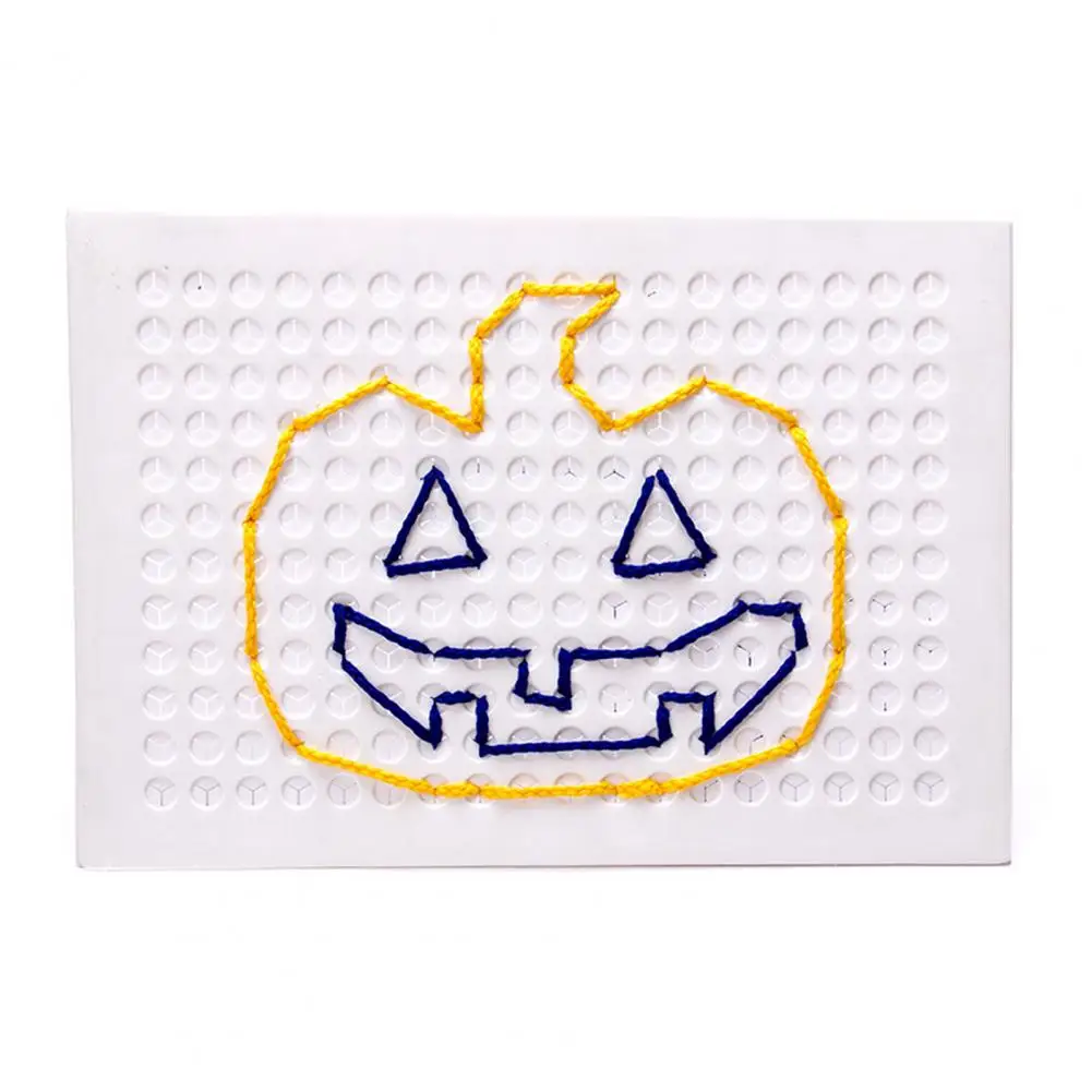 Kids Thread Board Kids Threading Board with Pens Laces Fine Motor String Weaving Toy Stitch Grid Diy Lacing Drawing for Toddlers