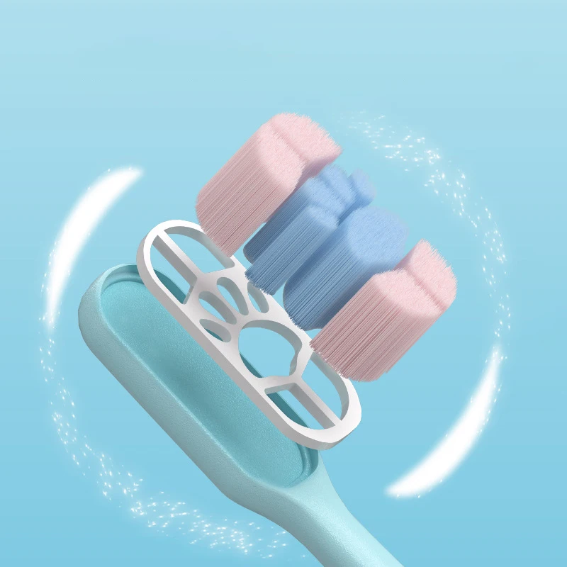 Brosse à dents griffe de chat de dessin animé pour couple adulte, poils extra doux, ensemble familial, 1 pièce, 2 pièces