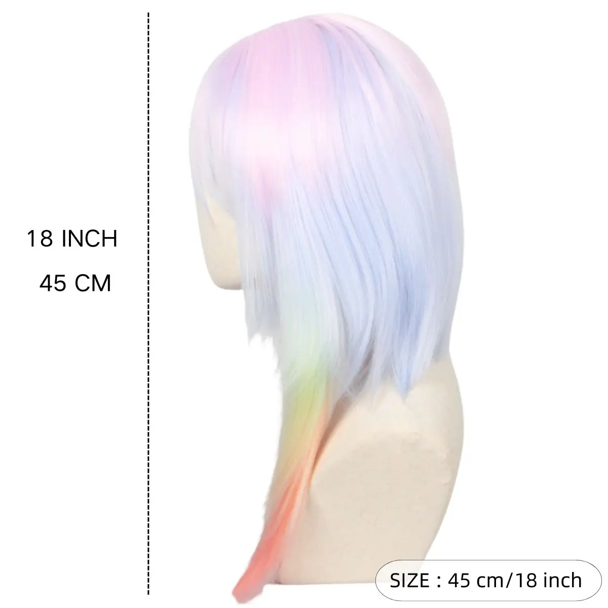 Anxin Fashionable New Product Ombre color Mixed Cyberpunk Lucy Cosplay Synthetic Wig For People Cosplay