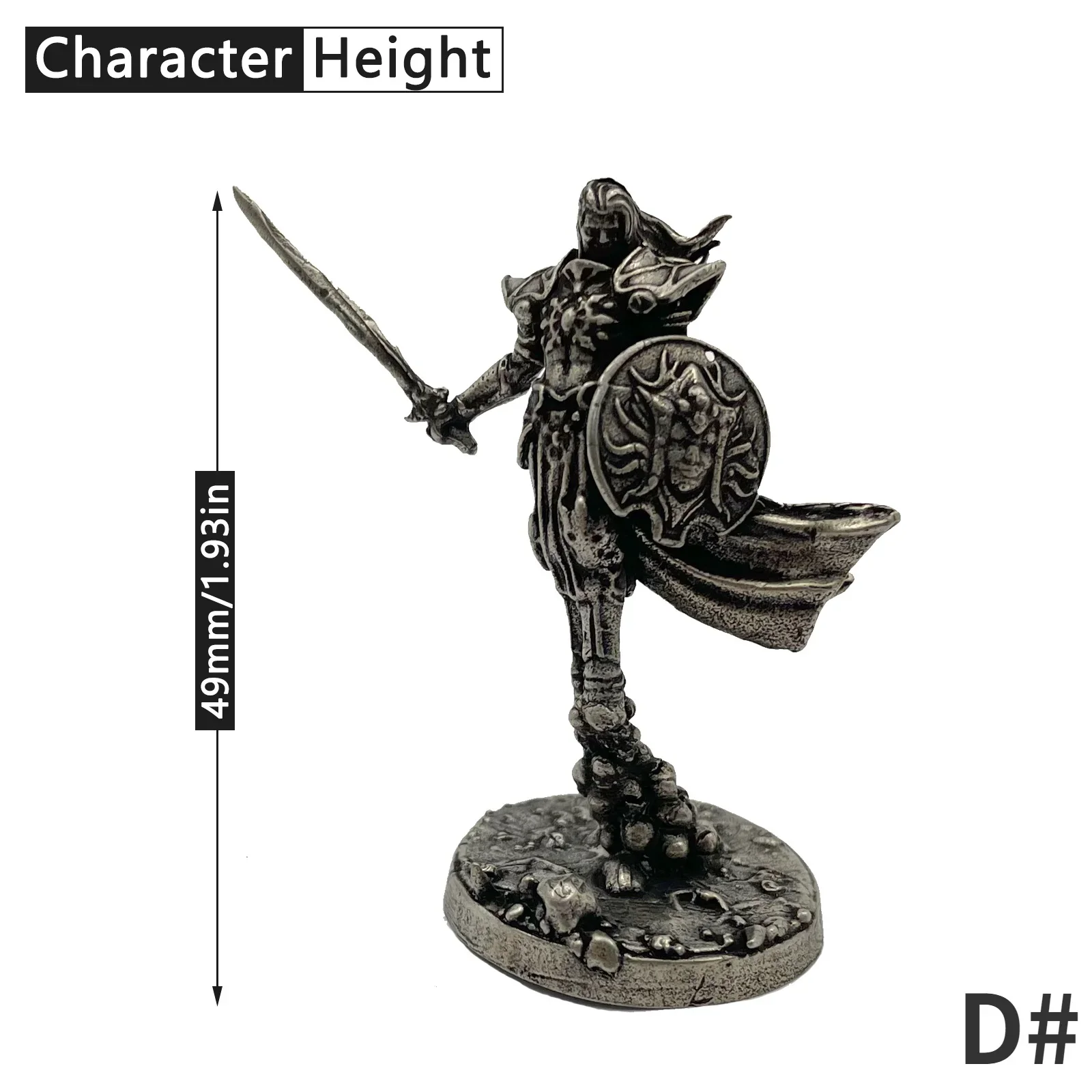 1pcs White Bronze Demon Soldiers Soldier Shogunate Samurai Model Figure Tabletop Game Ornament