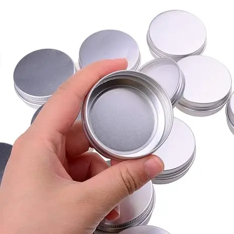 880pcs 30ml 52*21mm Silver Round Aluminum Box Tin Cans  Screw Cap Storage Beard Lip Balm Oil Cream Empty Jar