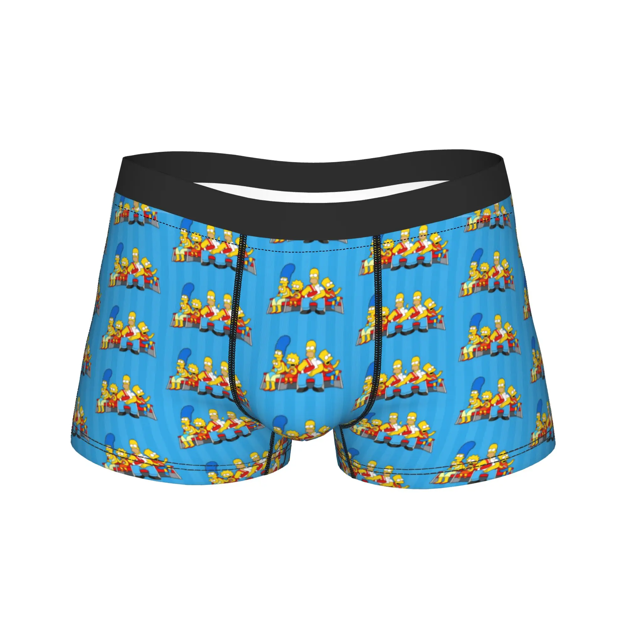 

Fun S-Simpsons Family Cartoon Pattern Boxer Brief Underwear Trenky Man Sexy Soft Trunk Printing Oversize Panties