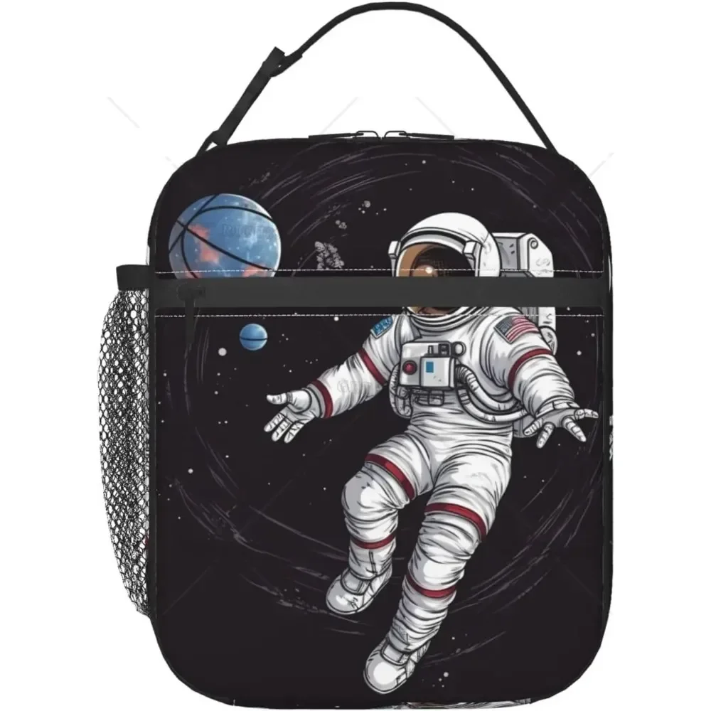 

Многоразовая изолированная сумка для обеда «Астронавт в космосе», герметичный ланч-бокс с карманом для работы, пикника