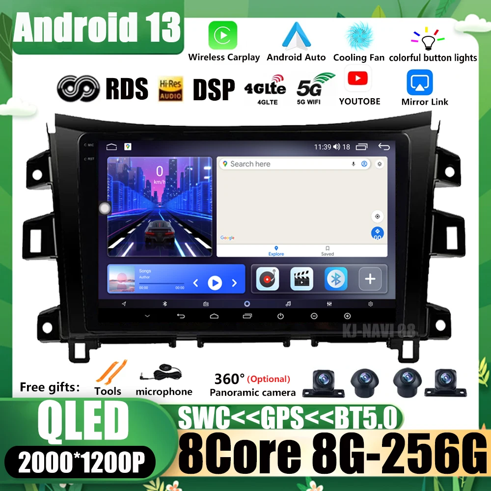 

Car Player Video Navigation GPS Android 13.0 Radio Multimedia For Nissan NAVARA Frontier NP300 2015 2016 2017 IPS WiFi Bluetooth