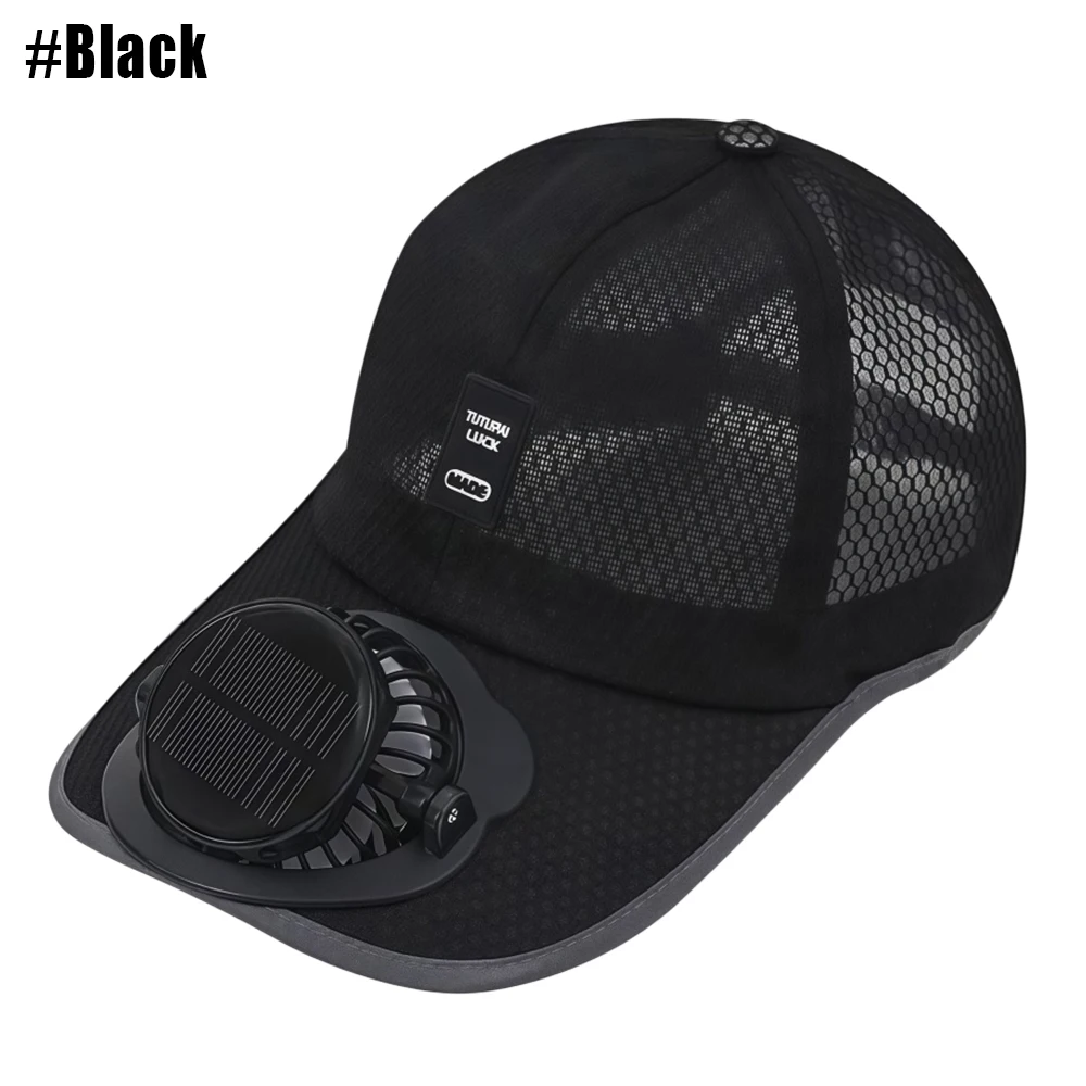 Solar-Baseballkappe mit Ventilator, Sonnenschutz USB-Lade-Ventilator-Netzkappe für Sommer Outdoor Reisen Angeln Camping Strand Golf