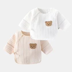 Newborn Boneless Half Back Clothes  100% Cotton  Boys Girls  Warm Spring and Autumn Baby Monk Clothes Infant Top  Clothing