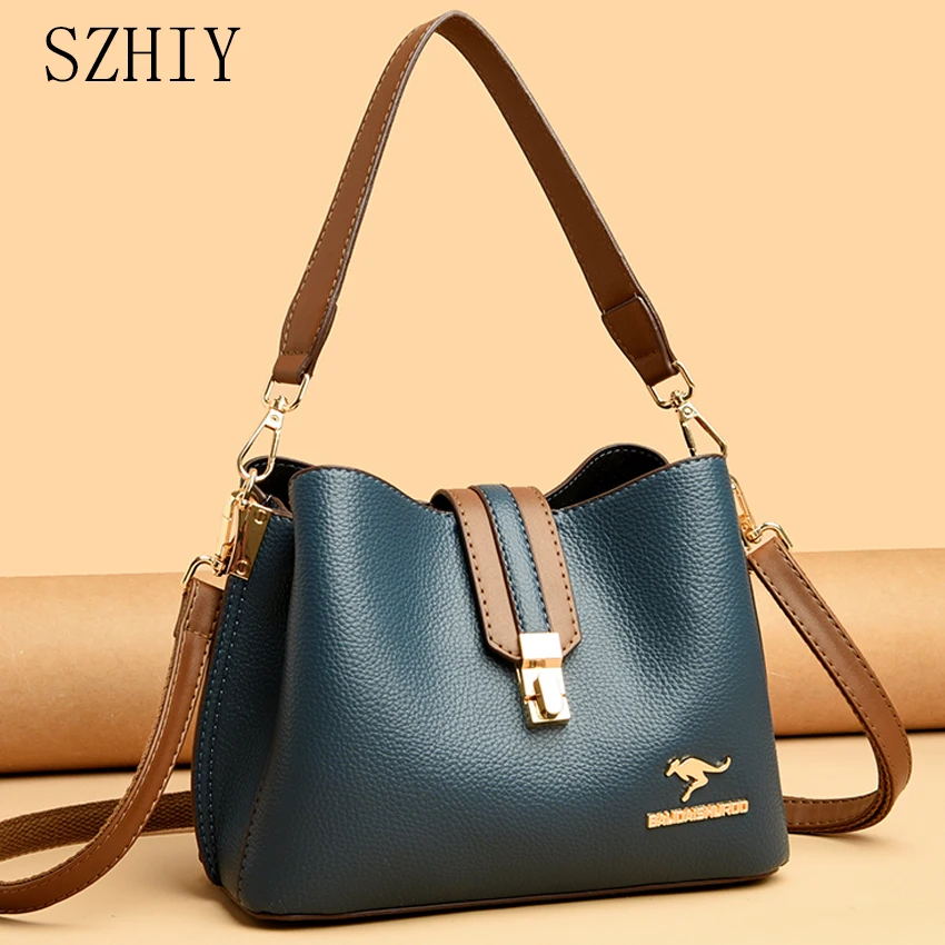 

High Quality Shoulder Bag Fashionable Designer Women Office Handbag Multiple Pockets Soft Leather Diagonal Cross Pockets Luxury