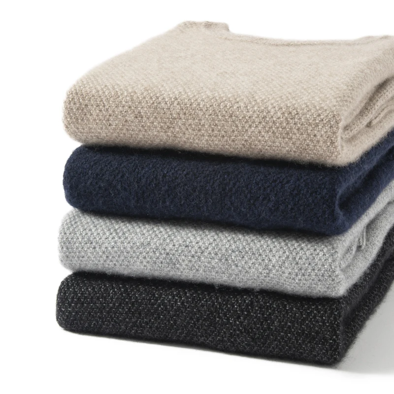 Maglione di puro Cashmere addensato invernale di alta qualità per uomo nuovo maglione girocollo da uomo a maniche lunghe lavorato a maglia Casual