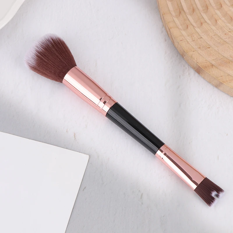 1pc nariz contorno em forma de u pincel de maquiagem dupla extremidade nariz sombra fundação iluminador blush escova rosto beleza cosméticos ferramentas