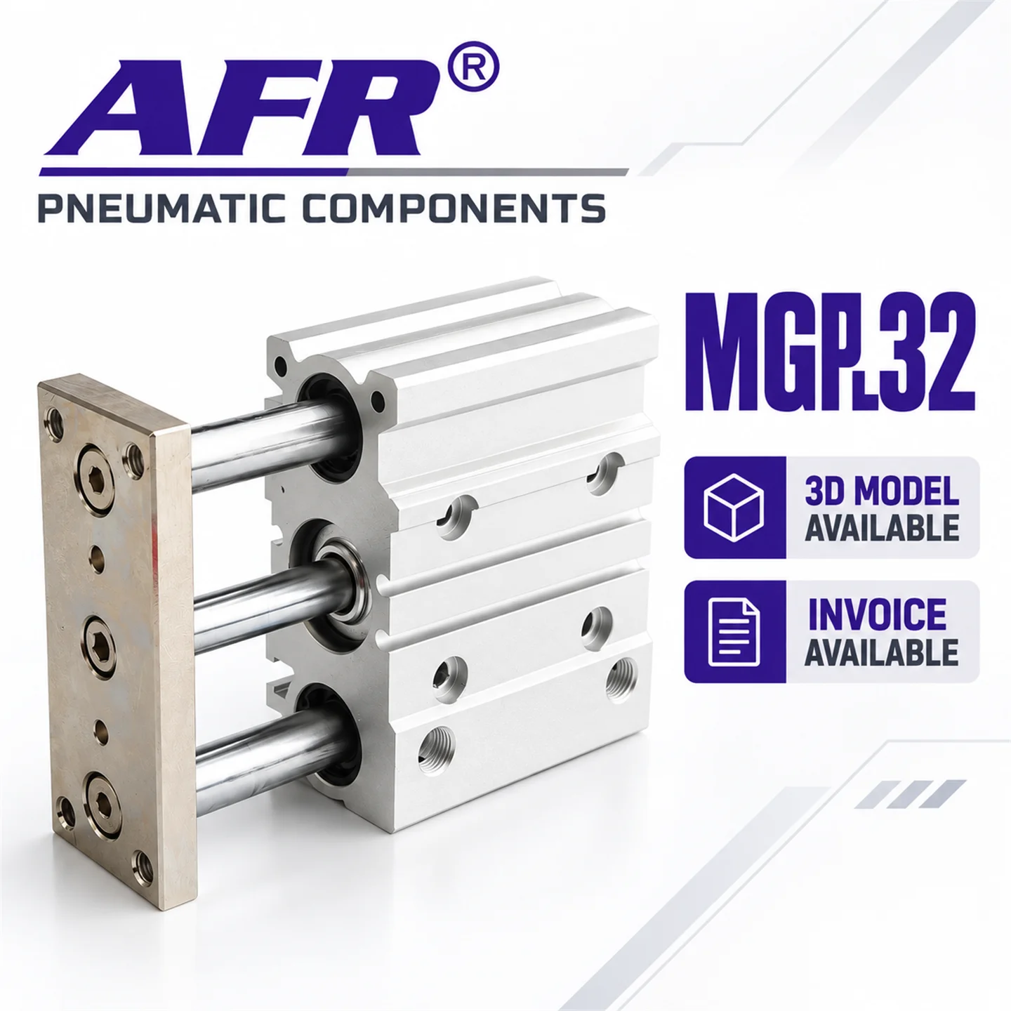 AIRSLG MGPL32 Series 3 Rod Guided Cylinder Compact Pneumatic Air Cylinder Double Acting Aluminum Alloy for Automation 25Z-400Z