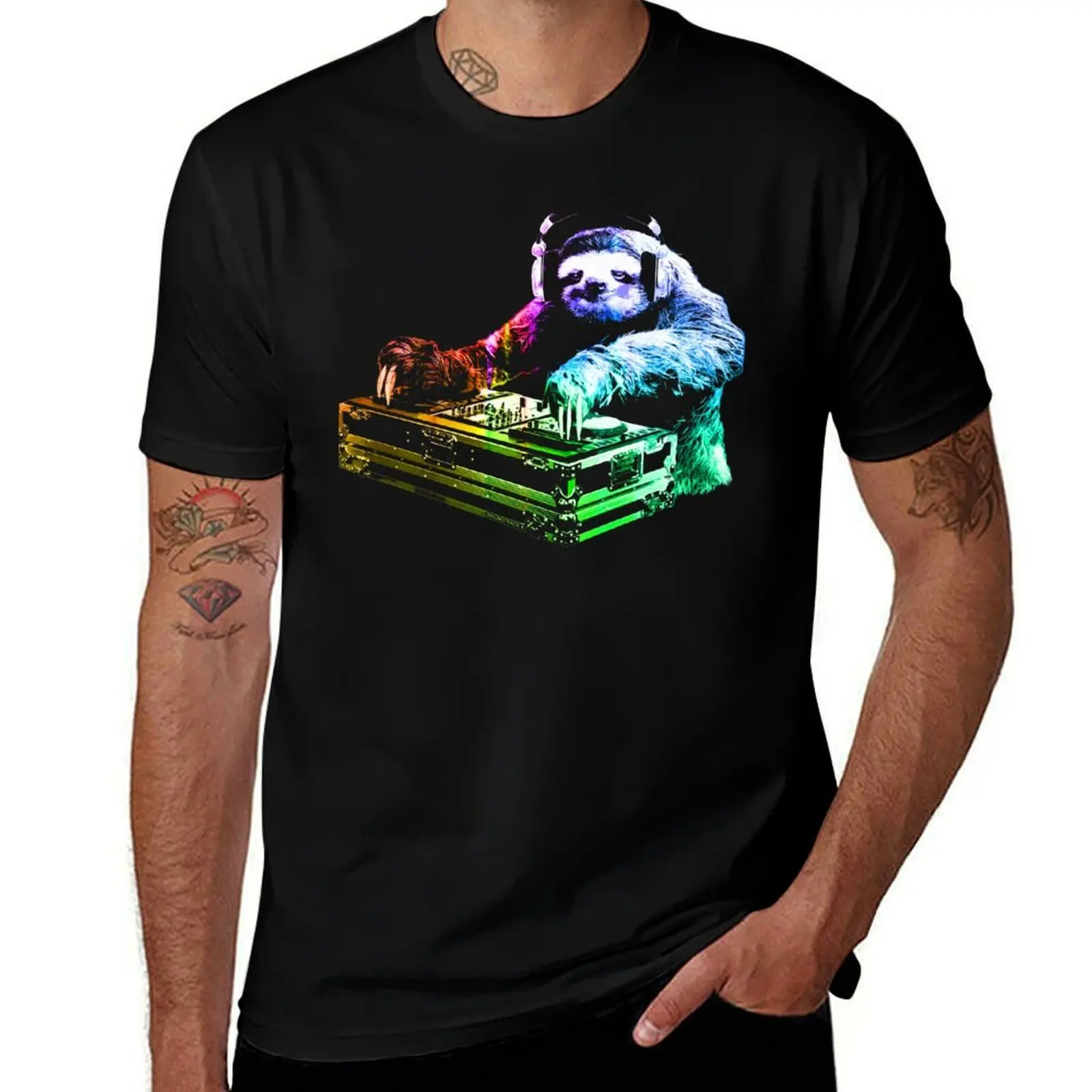 

DJ Sloth T-Shirt Basic Short Sleeve T-Shirt for Men