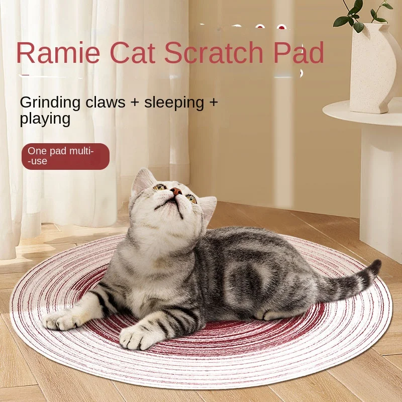 Cat Scratcher Mat Ramie Cat Scratch Pad Grinding Claw for Indoor Cat Playing Sleeping Rest Scratch Pad Grinding Claw Toy for Cat