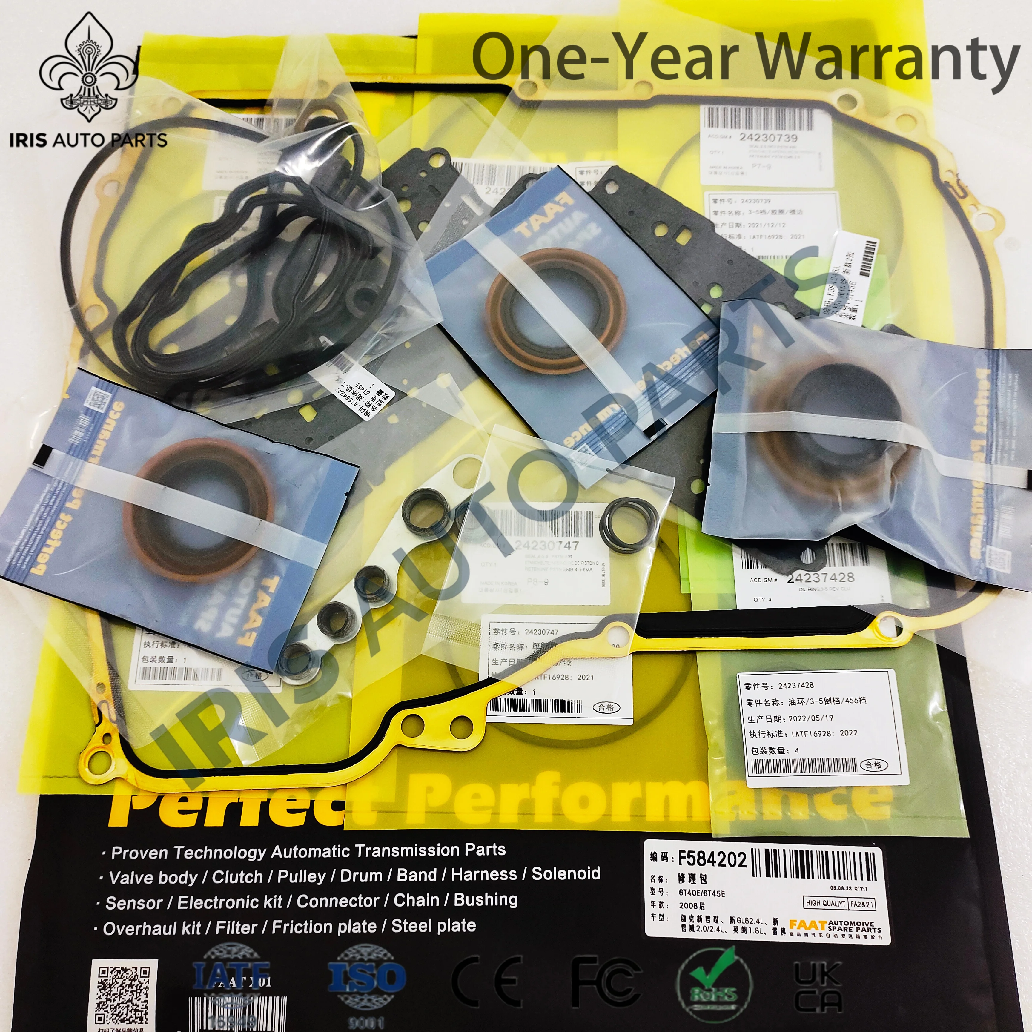 6T40E 6T45E 6T40 6T45 For Buick Opel Chevolet Saab Saturn 6T40E 6T45E Gearbox Oil Seal Gasket Repair Kit Transmission Clutch