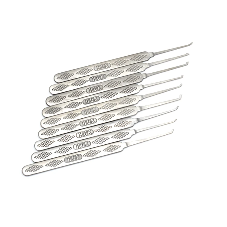 HUK Высококачественный набор крючков для замков из 18 предметов, цельнометаллический инструмент для гражданского замка, инструменты для крючков, портативные слесарные инструменты