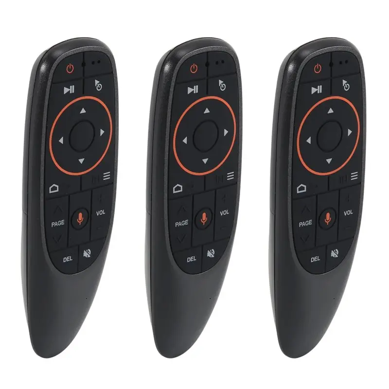 G10S 2.4G 3 Pcs/Set Voice Air Flying Mouse Gyroscope Wireless Infrared Backlight TV Set Top Box Remote Controller, Easy To Use-A