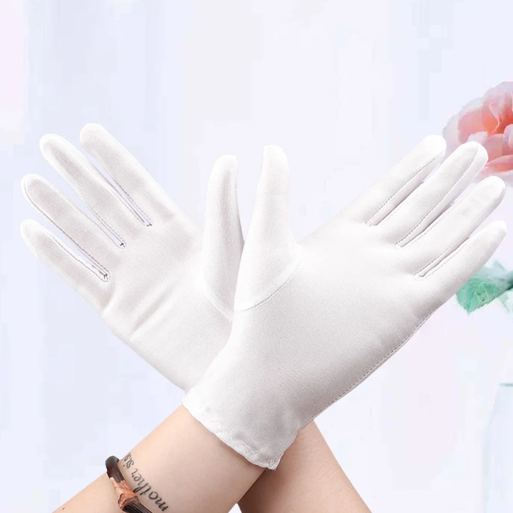 

3pcs Jewelry Elastic Spandex 3 Pair For Inspection Etiquette Art Handling Stretchy Breathable Gloves Dust- Performance