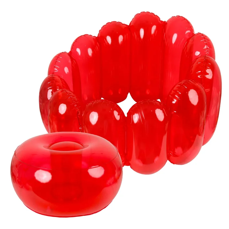 Sofá inflable N04R Jelly Collection, muebles de asiento de sofá inflable de gelatina, silla inflable para Patio de casa