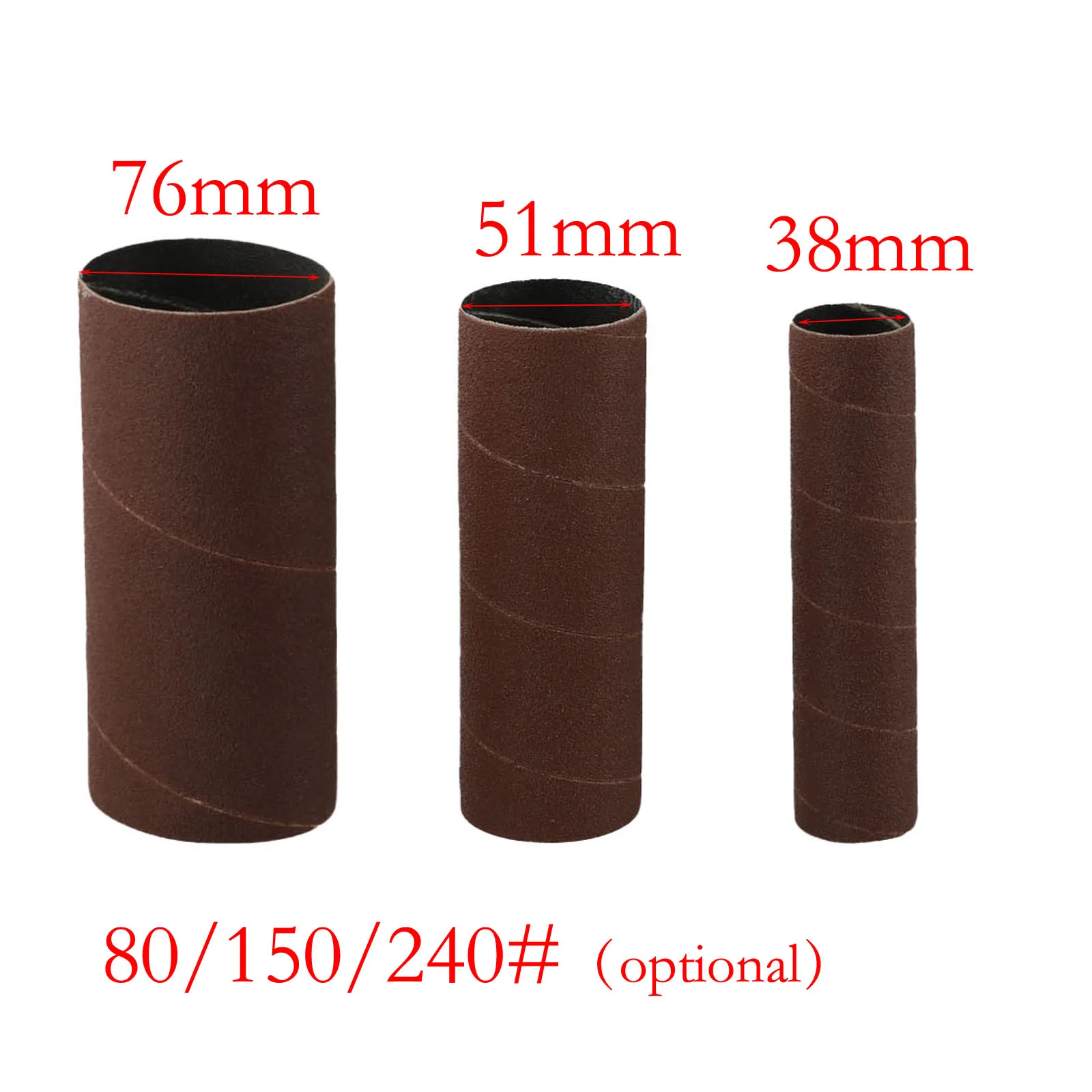 80/150/240 Grit Sanding Sleeves For Metal Plastic Glass Woodworking Sanding Drum Sleeves Sanding Paper Drum Polishing Tools