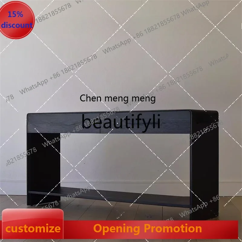 

S7486teae Medieval Italian-style solid wood entrance table Modern simple aisle entrance table Living room against the wall