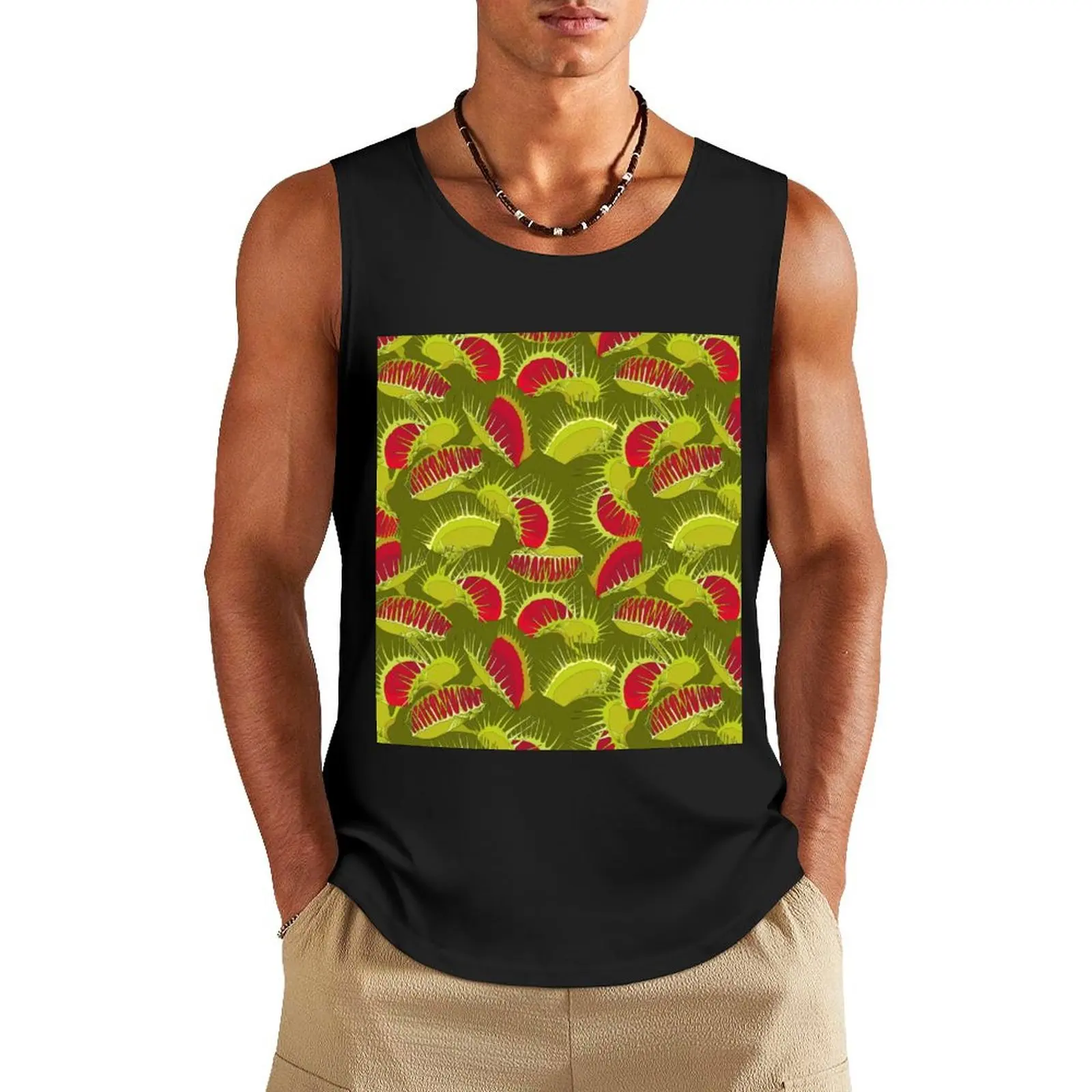 

Venus Flytrap or Dionaea muscipula. Tank Top Sleeveless men plain t-shirt