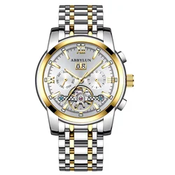 Abbylun 8051 Men's Mechanical Watch Automatic Multi-function Calendar Display Dial Date Waterproof Wristwatch for Male