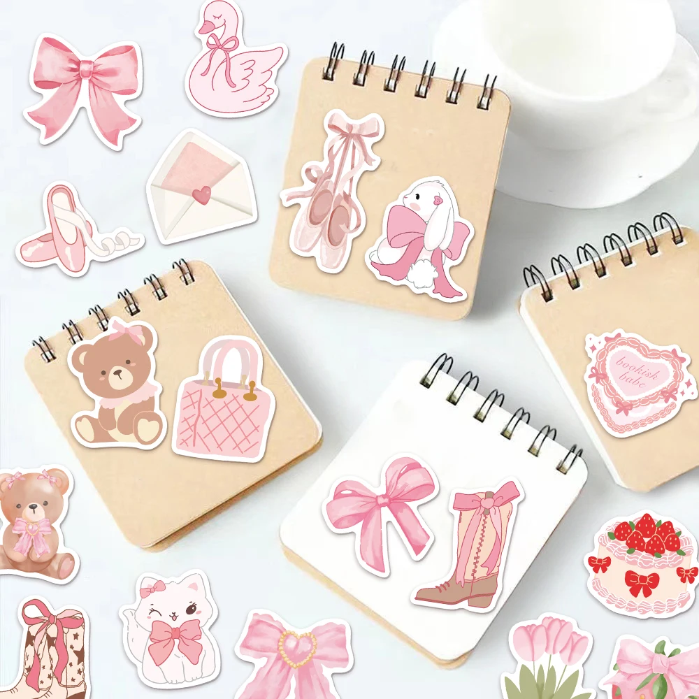 50PCS Pink Fun Park Scrapbook Graffiti Notebook DIY Luggage Motorcycle Skateboard Cartoon Graffiti Exquisite Stickers