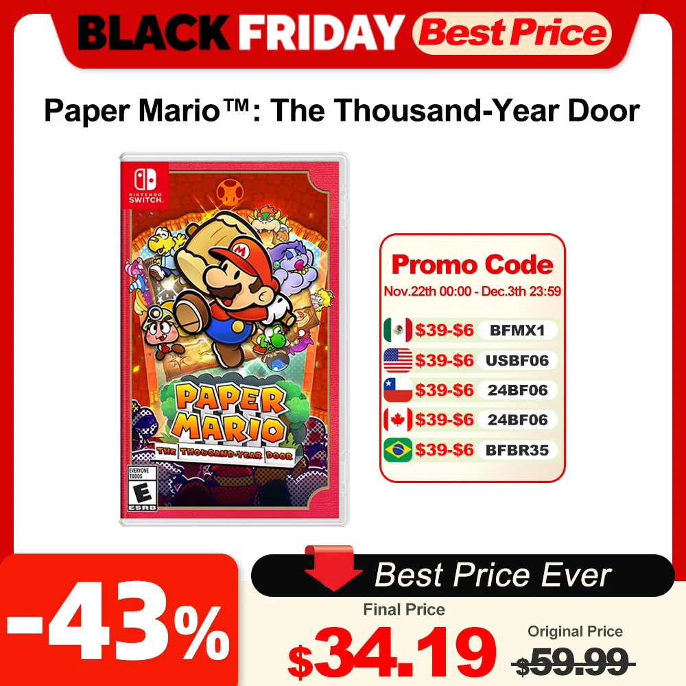 Paper Mario The Thousand Year Door Nintendo Switch Game Deals 100% Official Physical Game Card RPG Genre for Nintendo Switch