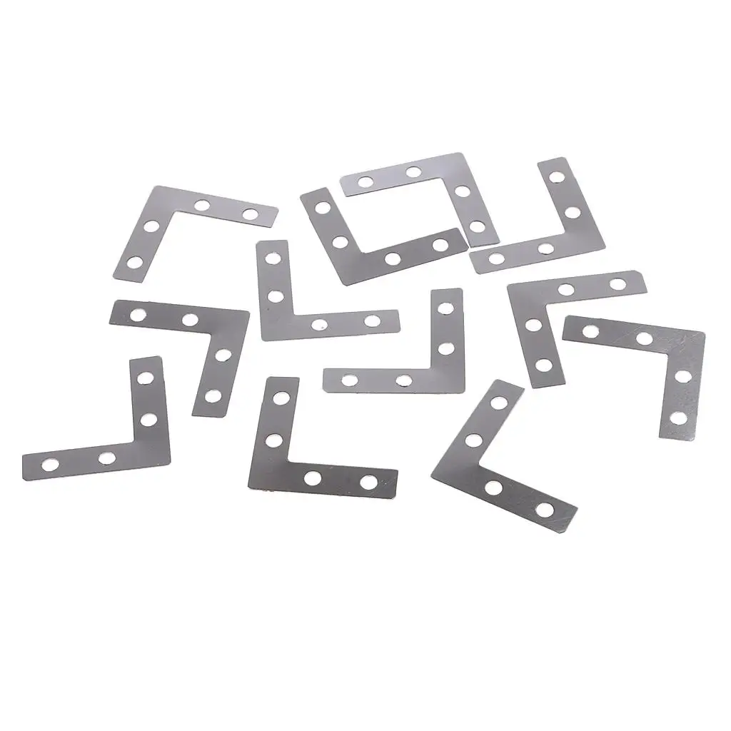 100 PACK Heavy Duty L Type Flat Steel Corner Braces Angle Brackets 38mmx38mm