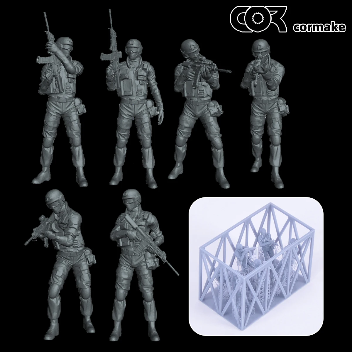 1/35 1/43 1/48 1/64 1/72 1/87 Maßstab Modellbausatz, 3D Harz Miniatur-Soldatenfiguren Unbemalt SWAT-Truppen Mini-Figuren Diorama