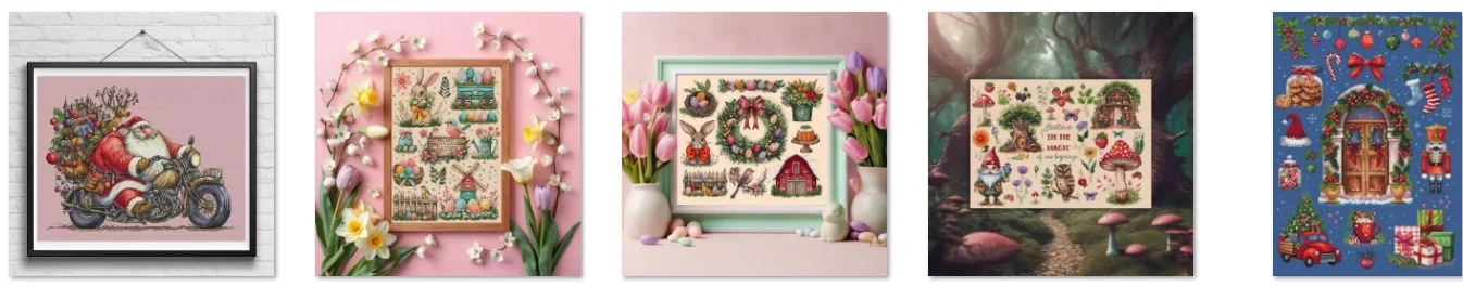 Cross Stitch Kit DIY Set Living Room Decoration Cross Stitch Set New Crafts Handmade Embroidery Christmas wreath and rabbit