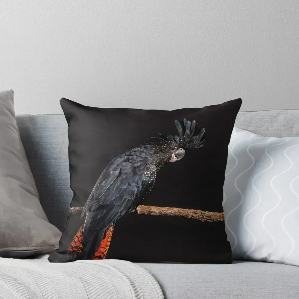 

Red-tailed Black Cockatoo Studio Portrait #5 Throw Pillow Sofa Cushions Cover Cushion Child pillow