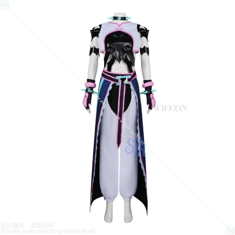 Anime Owww Crossover Street Cos Fighte Cosplay Hann Juri Costume Sexy Lingerie Hot Pink Blue Battle Uniform Y2K Wigs Halloween