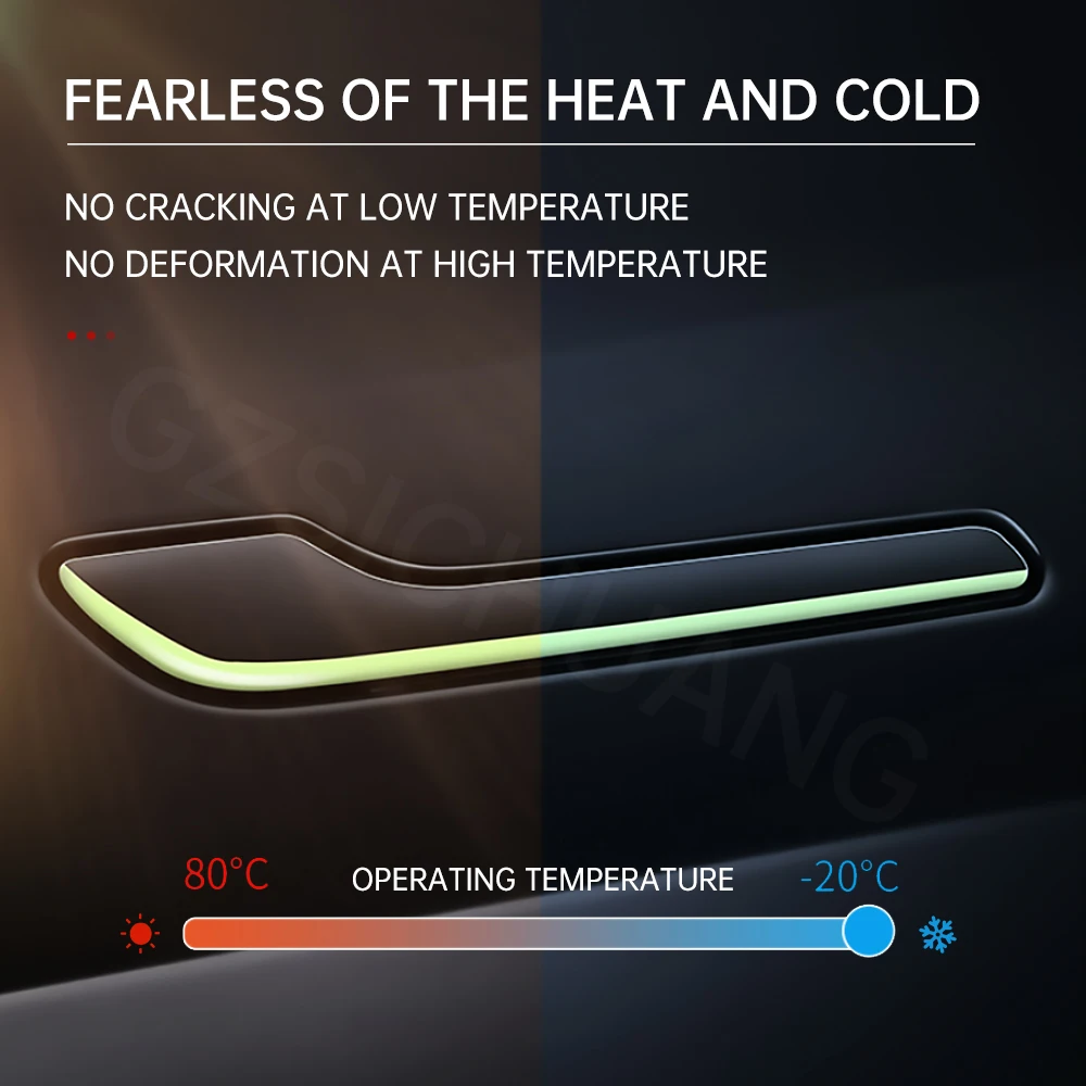 Voor Tesla Auto lichtgevende Deurgreep Beschermende Sticker Voor Tesla Model 3 Model Y Krasbestendig auto Sticker Auto Accessoires ﻿