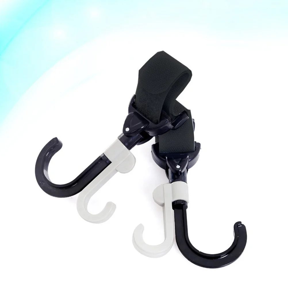 

2 шт. крючки для детской коляски, регулируемые легкие зажимы-петли с крючками, вращающаяся вешалка для коляски для продуктов, сумки для подгузников, инвалидная коляска