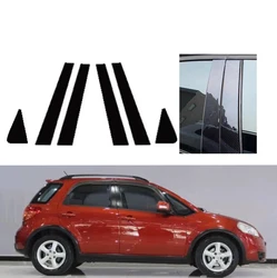 Fit For Suzuki SX4 hatchback 2006- 2011 2012 2013 Silver Carbon Glossy Black Pillar Posts Door Side Window Trim Sticker Cover