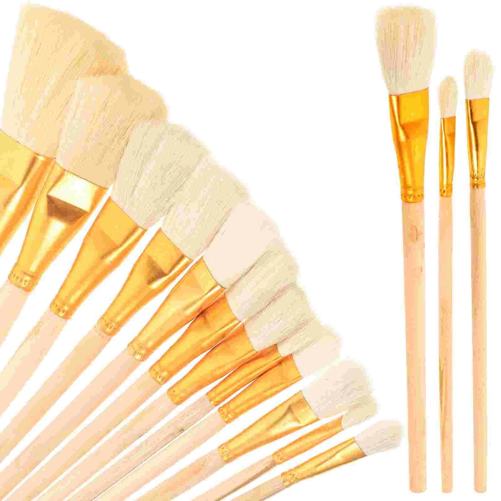 12 Pcs Painted Brush Set Practicing Painting Reusable Ceramics Ergonomic Portable School Watercolor Household Alloy Wood