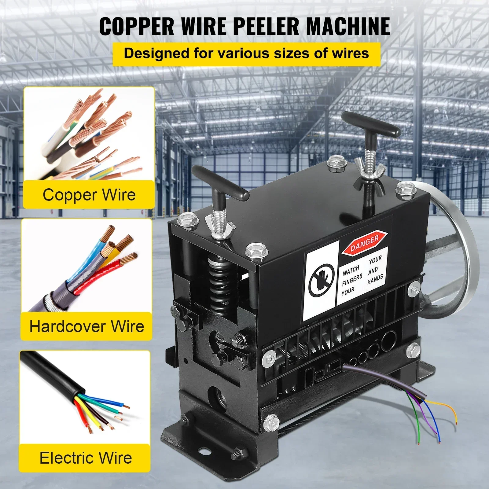 VEVOR Manual Wire Stripping Machine Hand Cranked Wire Stripper 1-20mm 1.5-38mm 1-40mm for Stripping Cable Scrap Copper Recycle