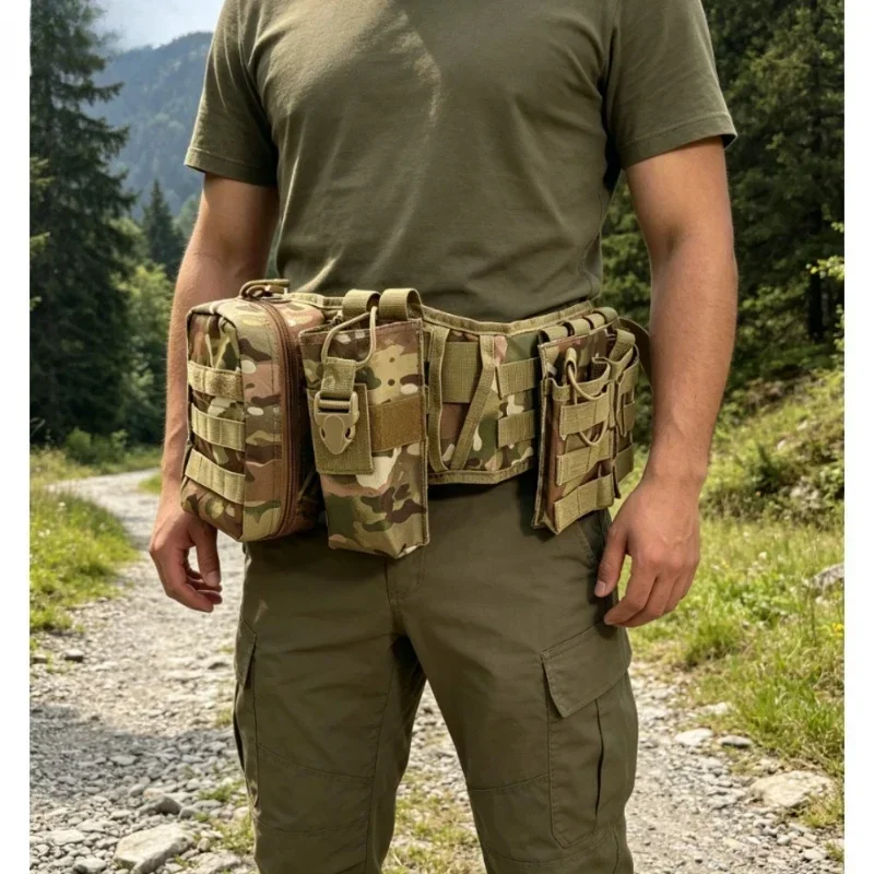 Outdoor Utility Belt Adjustable Multi Pocket Gear Belt for Hiking Camping Training Travel Equipment Organization Daily Use 야외 벨트