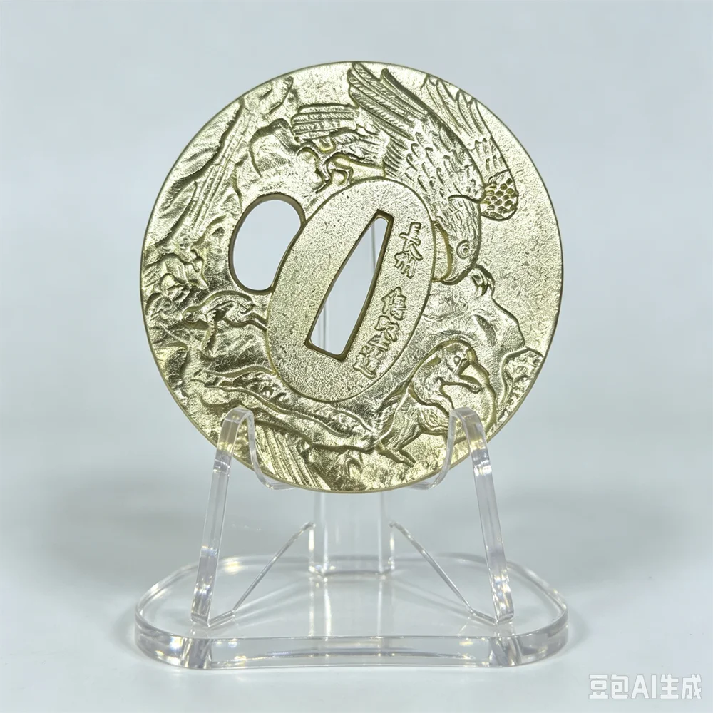 Eagle and Monkey Theme Brass Tsuba For Japanese Katana Wakizashi Tanto Sword Accessory