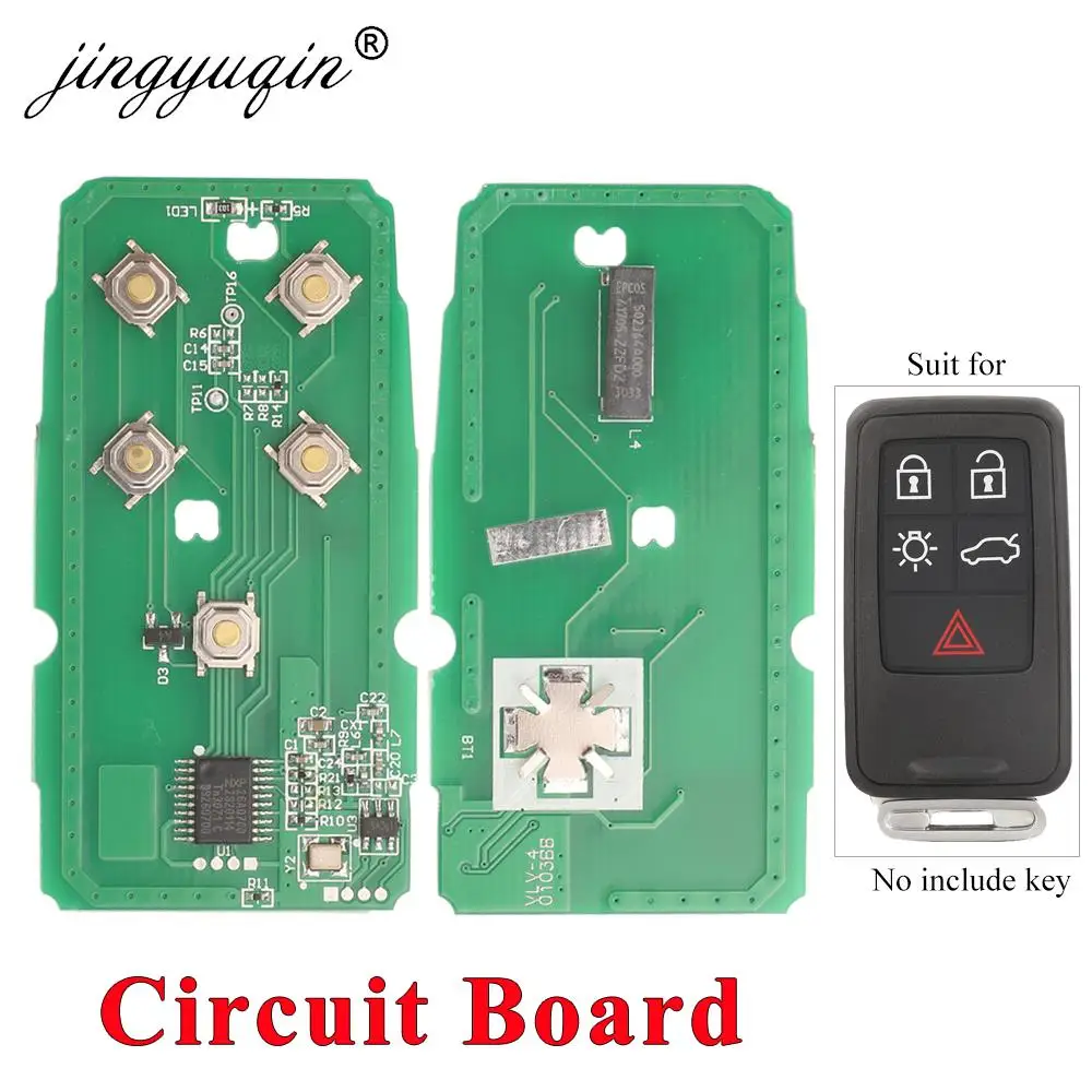 jingyuqin KR55WK49264 Car Key\'s Circuit Board for Volvo XC60 S60 S60L V40 V60 S80 XC70 5 Buttons 433Mhz FSK ID46/7953 Chip PCB